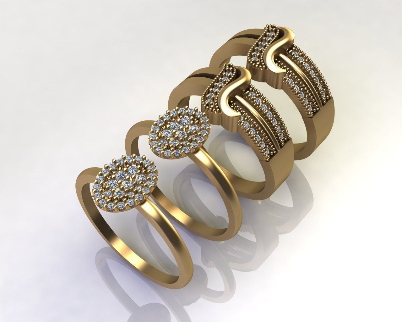 Very Cheap Rings pack 3d Printing Model 3D print model_1