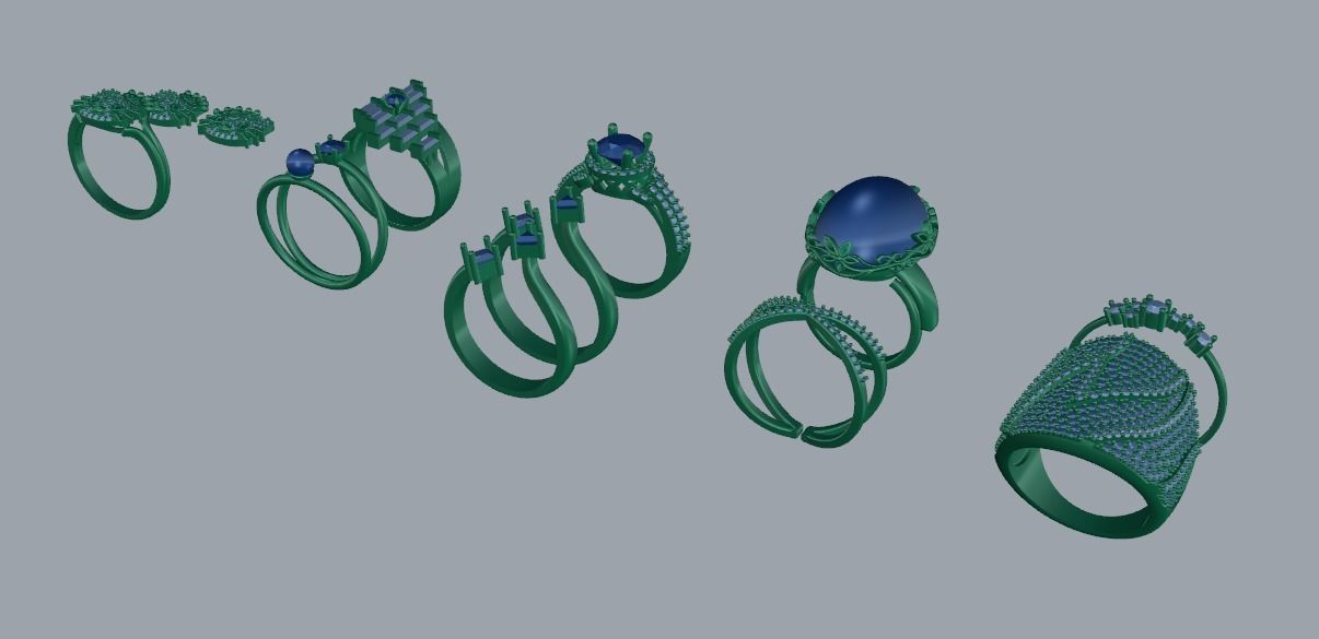Very Cheap Rings pack 3d Printing Model 3D print model_4