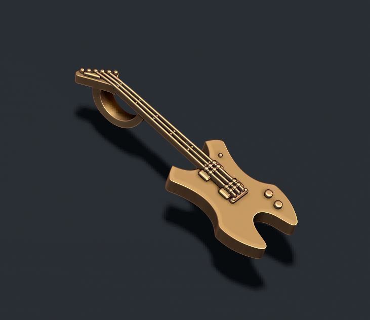 electric guitar pendant 3D print model_2