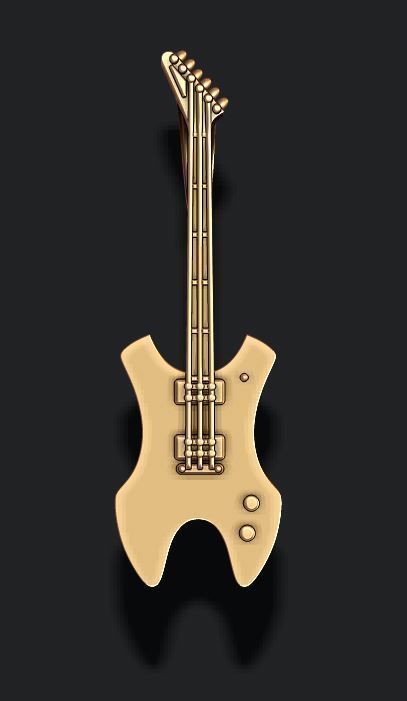 electric guitar pendant 3D print model_4