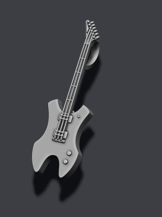 electric guitar pendant 3D print model_1