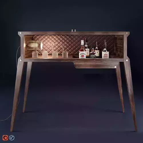 THE ROCKSTAR BAR with whiskey bottles 3D model