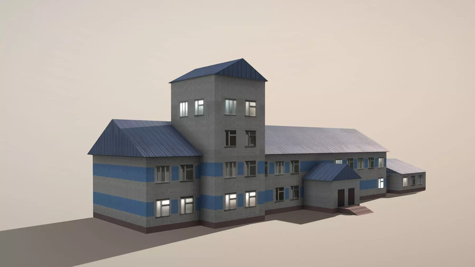 Airport USDU Terminal Low-poly 3D model_0