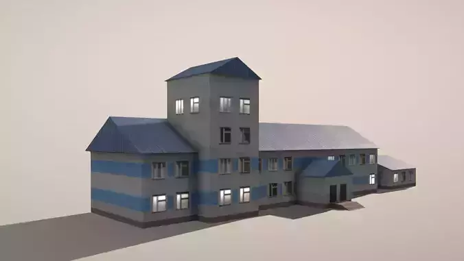 Airport USDU Terminal Low-poly 3D model