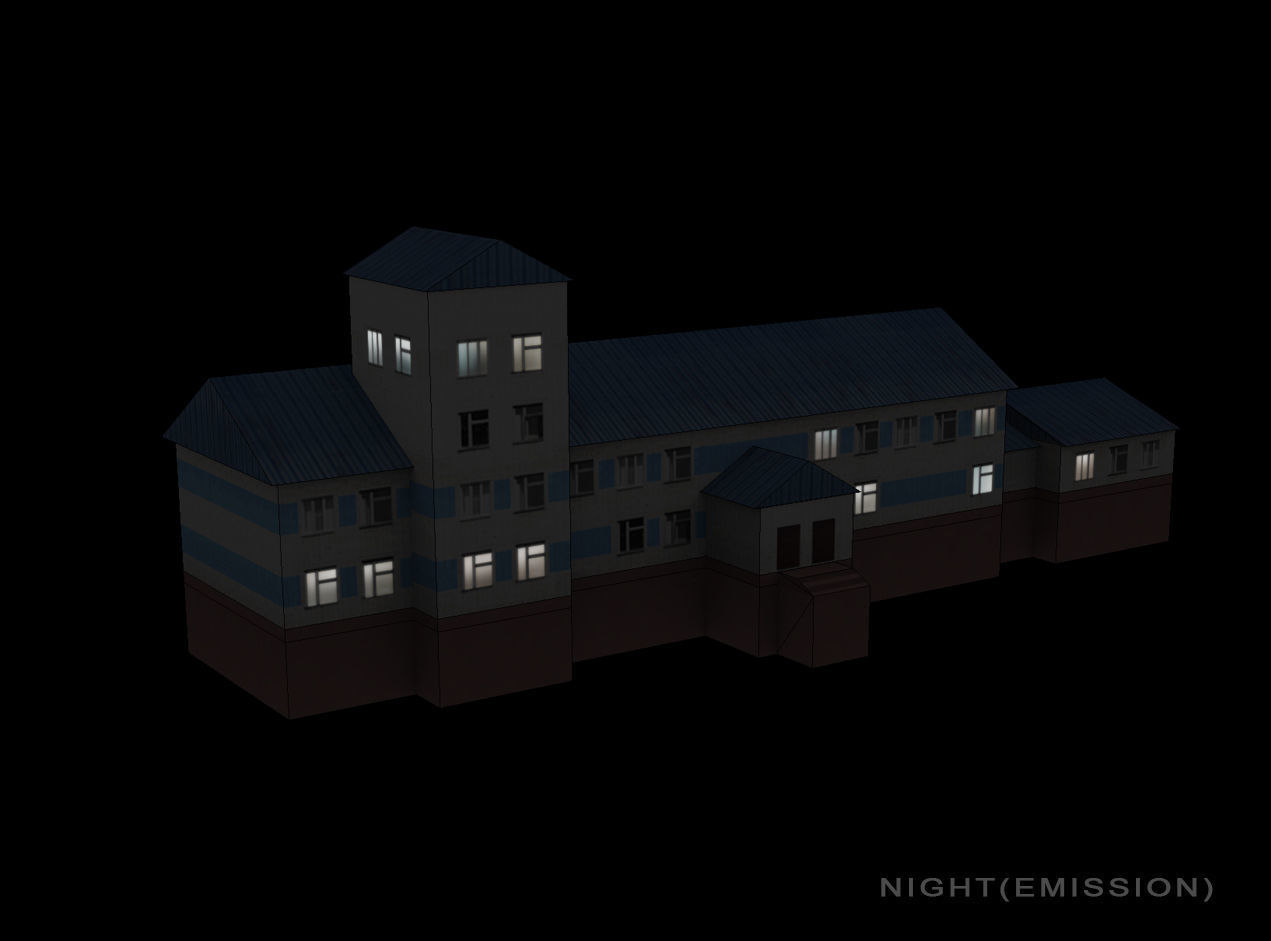 Airport USDU Terminal Low-poly 3D model_9