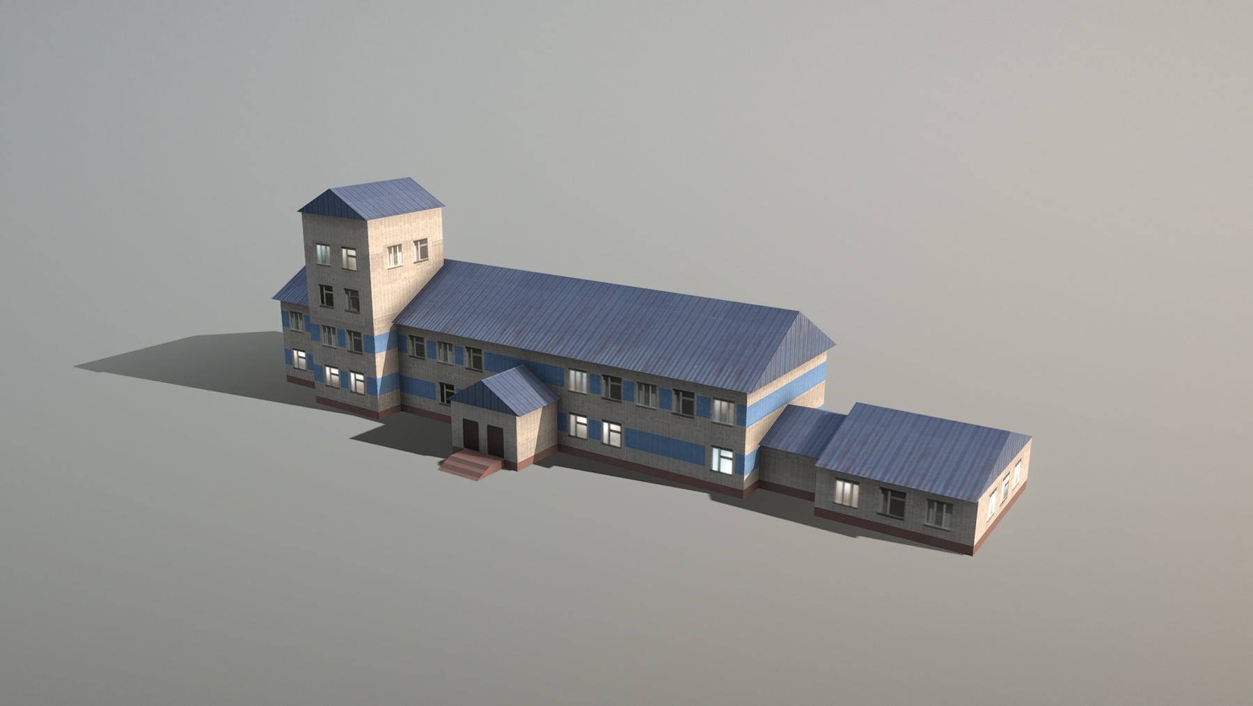 Airport USDU Terminal Low-poly 3D model_1