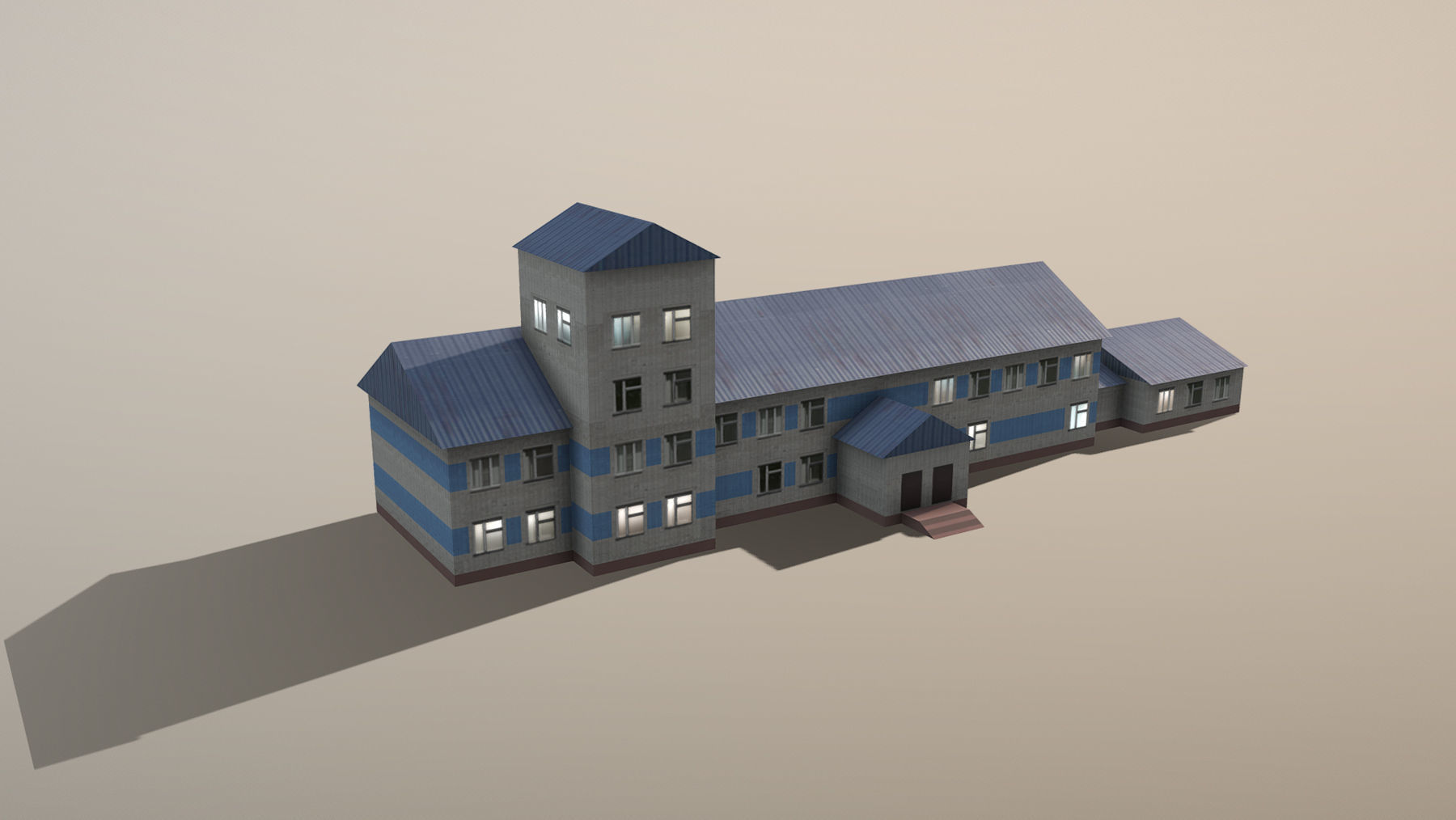 Airport USDU Terminal Low-poly 3D model_3