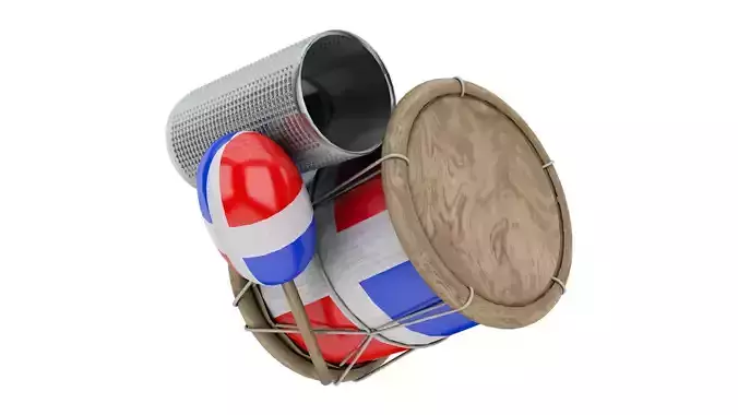 Dominican musical instruments 3D model