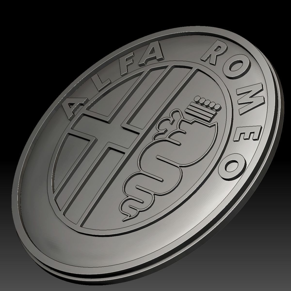 Alfa Romeo logo car logotype 3D print model_6