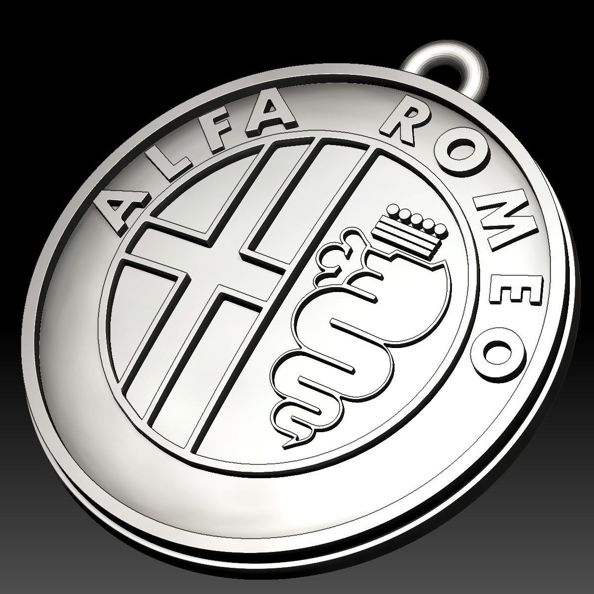 Alfa Romeo logo car logotype 3D print model_7