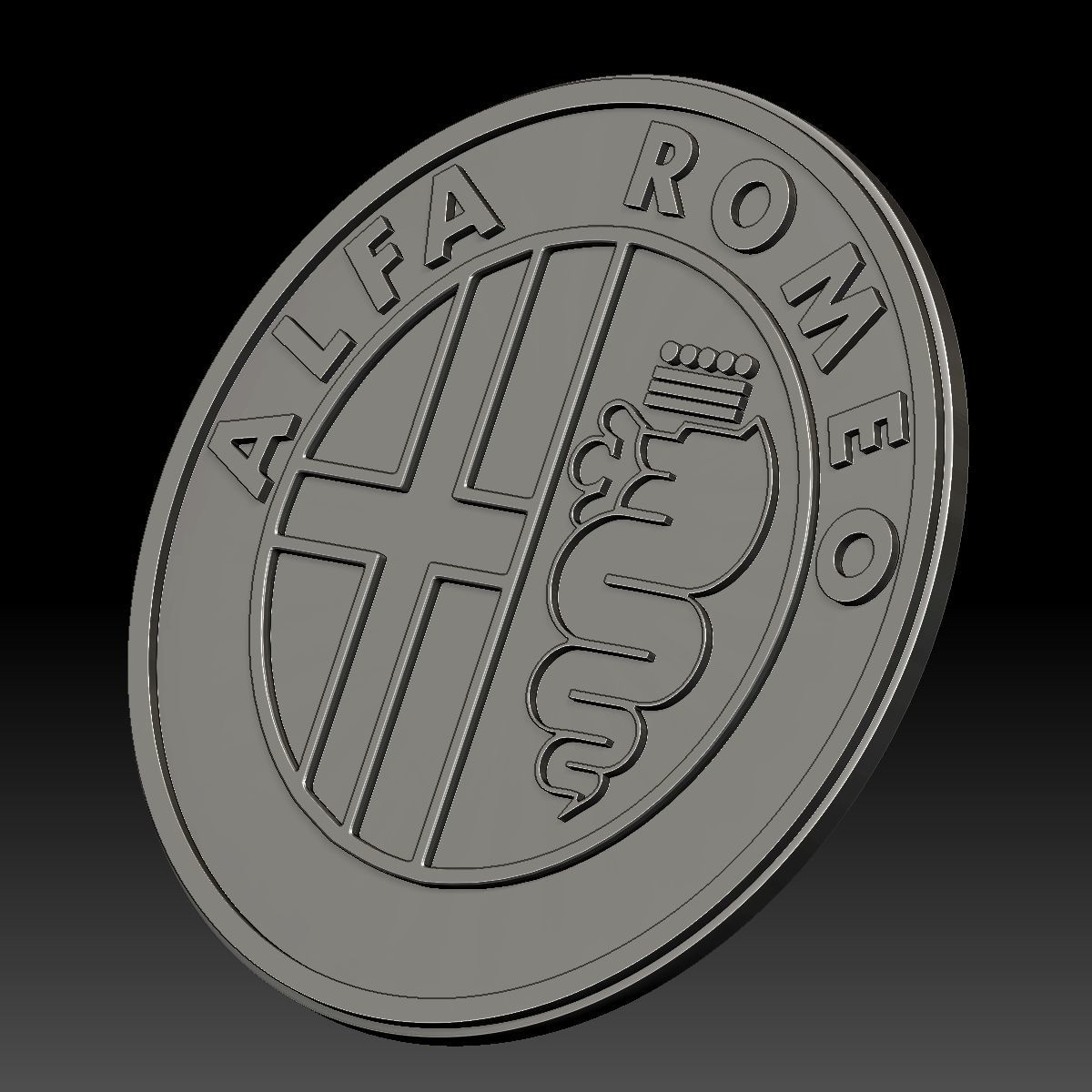 Alfa Romeo logo car logotype 3D print model_8