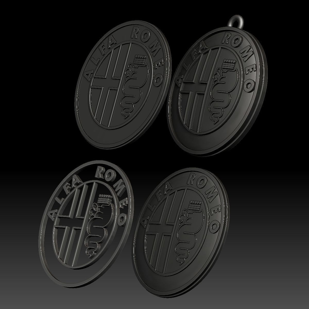 Alfa Romeo logo car logotype 3D print model_3