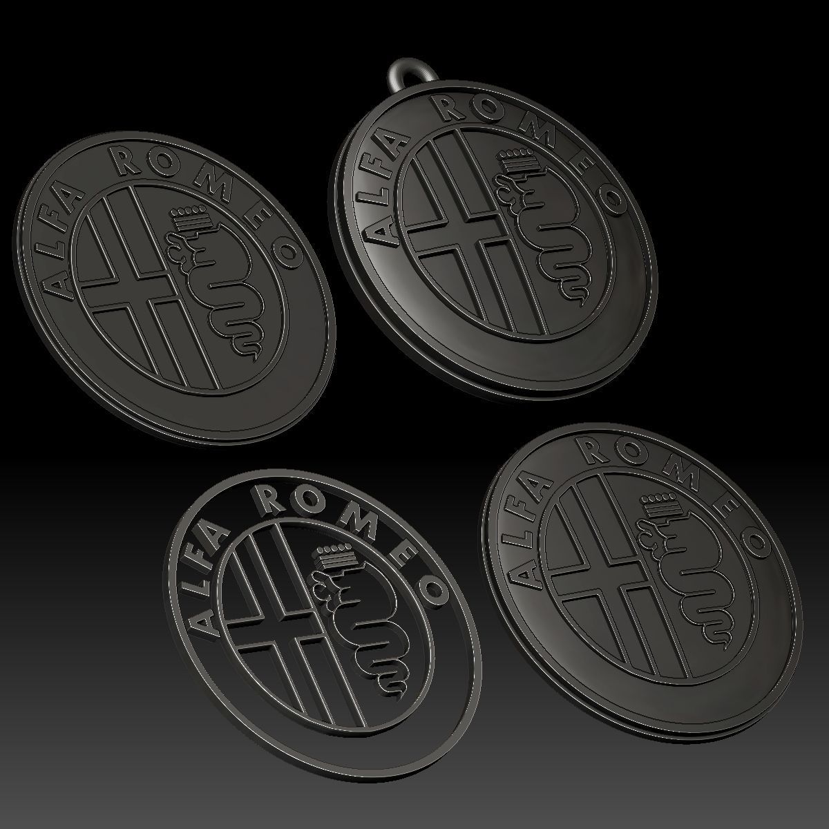 Alfa Romeo logo car logotype 3D print model_4