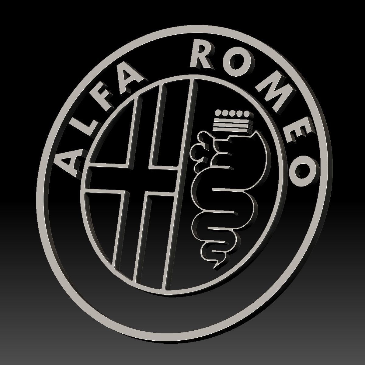Alfa Romeo logo car logotype 3D print model_5