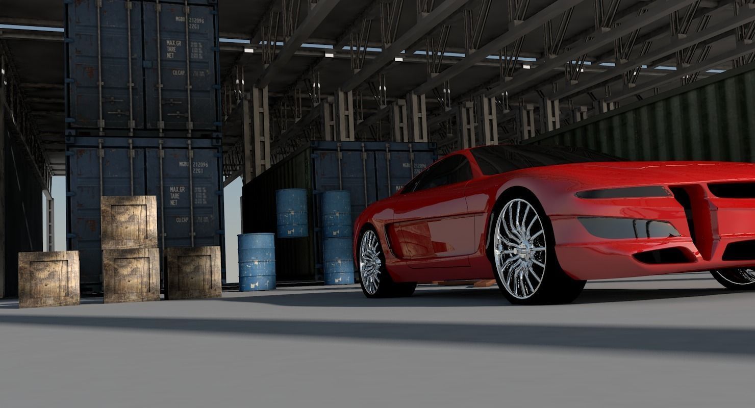 Warehouse car in Free 3D model_1
