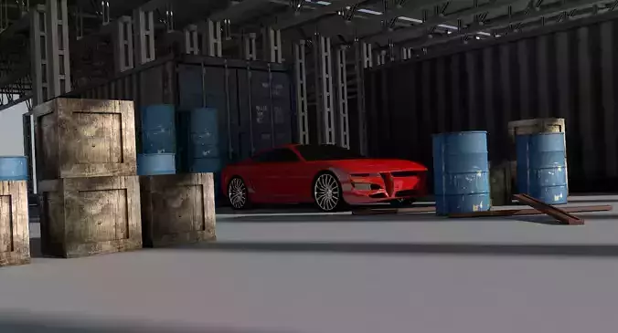 Warehouse car in Free 3D model