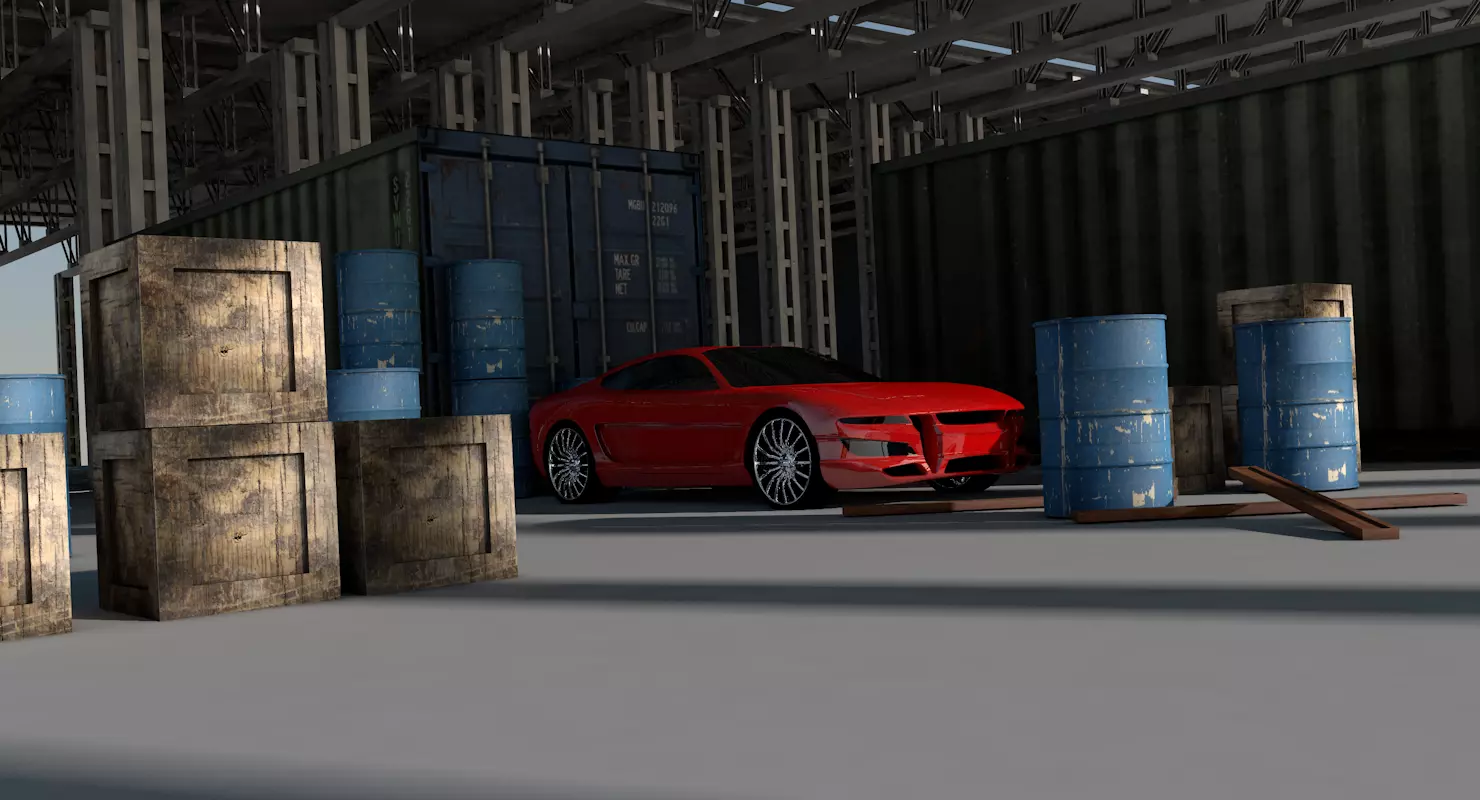 Warehouse car in Free 3D model_0