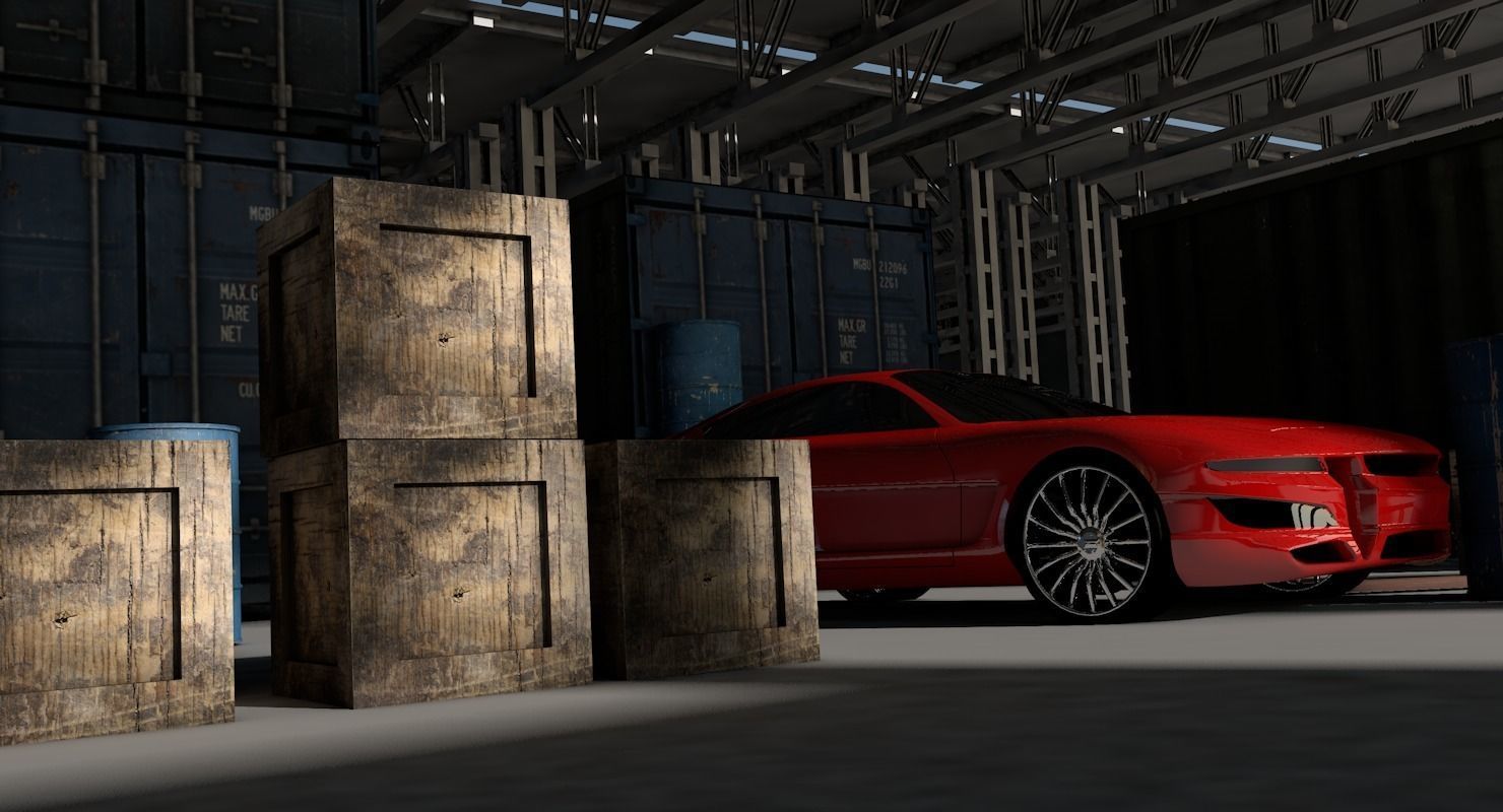 Warehouse car in Free 3D model_3