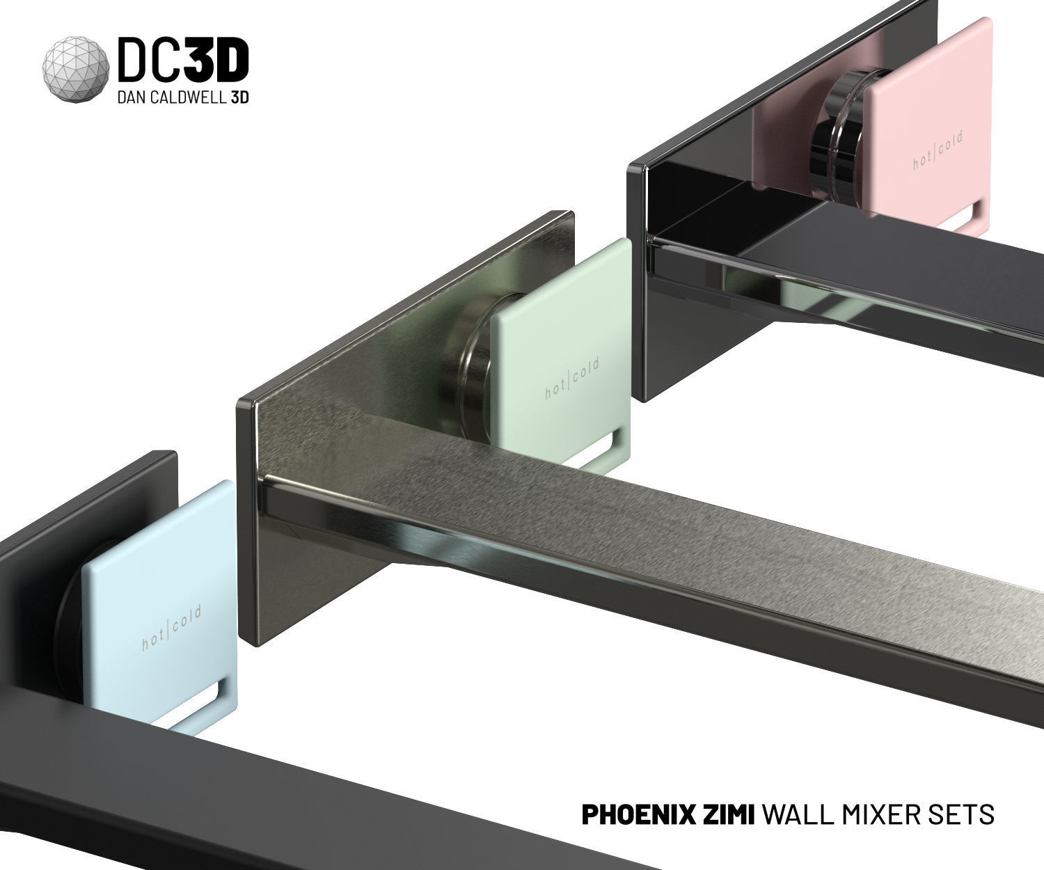 Phoenix Zimi Wall Mixer Taps 3D model_3