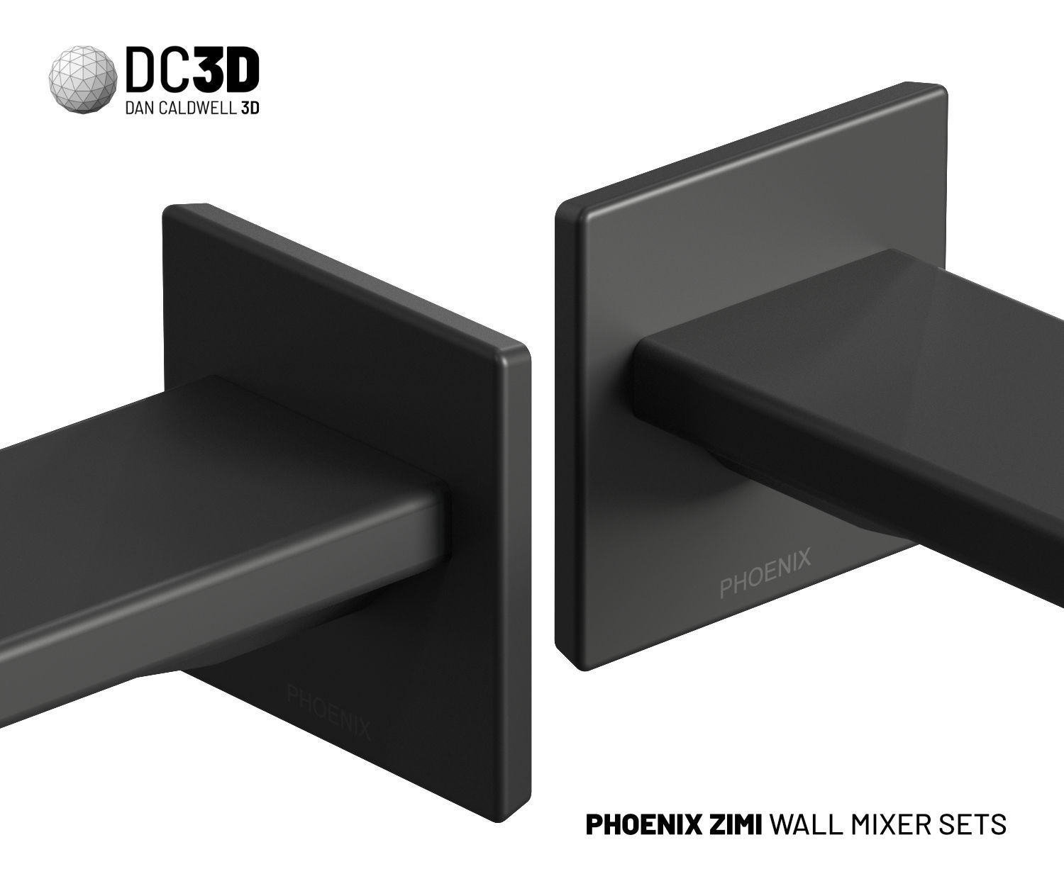 Phoenix Zimi Wall Mixer Taps 3D model_2