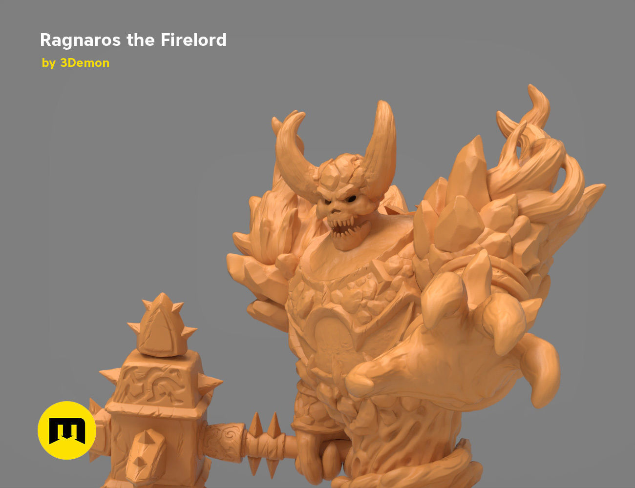 Firelord Lamp Figure Ragnaros 3D print model_32
