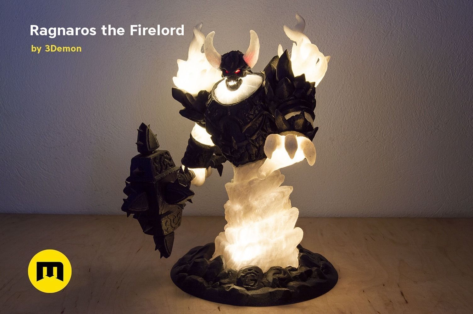 Firelord Lamp Figure Ragnaros 3D print model_12