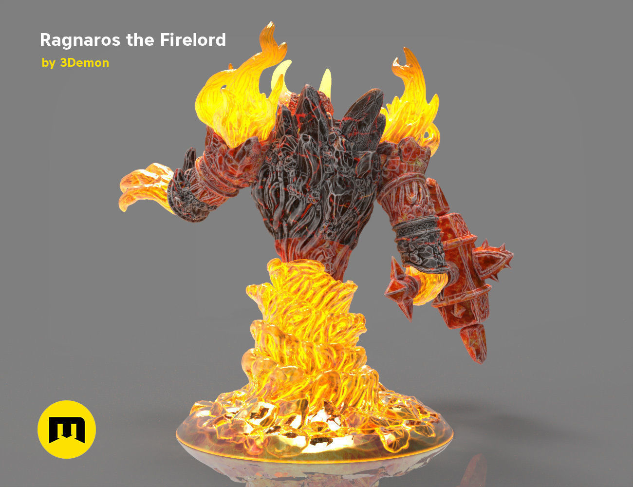 Firelord Lamp Figure Ragnaros 3D print model_30