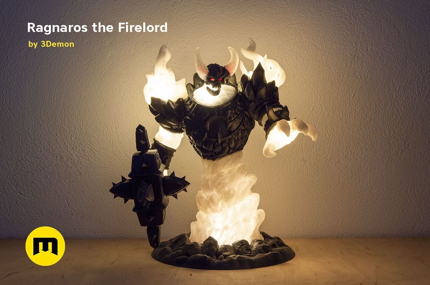 Firelord Lamp Figure Ragnaros 3D print model_8