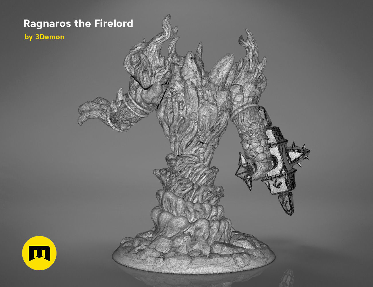 Firelord Lamp Figure Ragnaros 3D print model_42