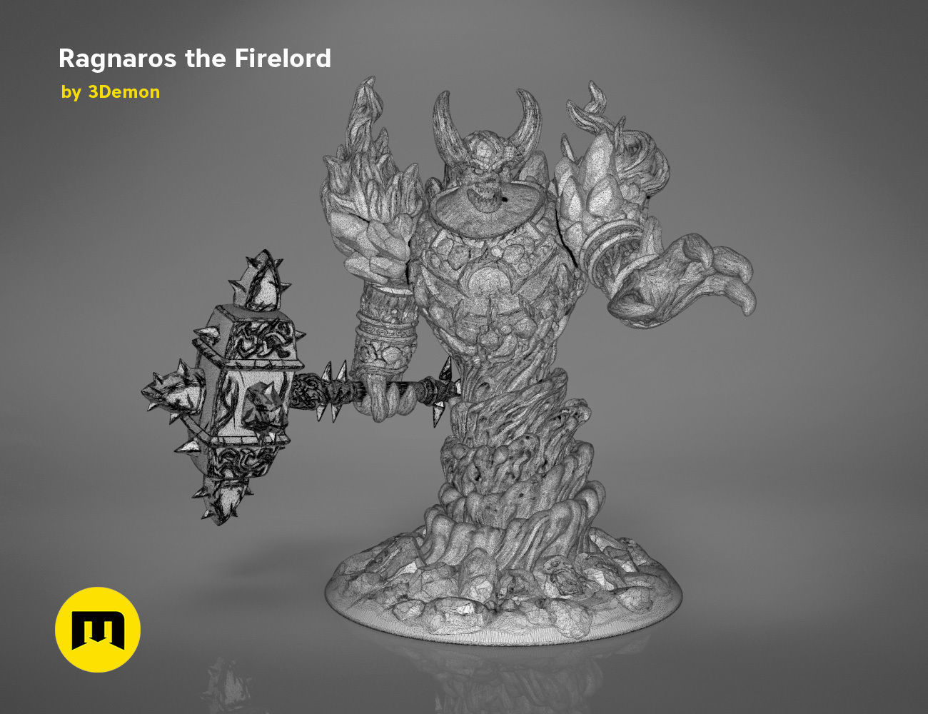 Firelord Lamp Figure Ragnaros 3D print model_41