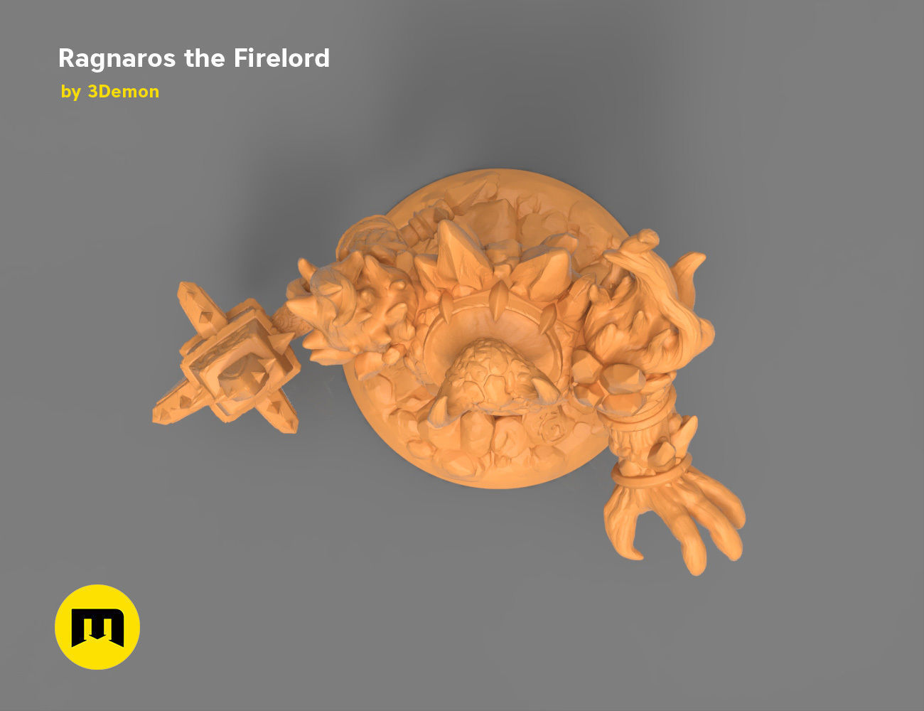 Firelord Lamp Figure Ragnaros 3D print model_38