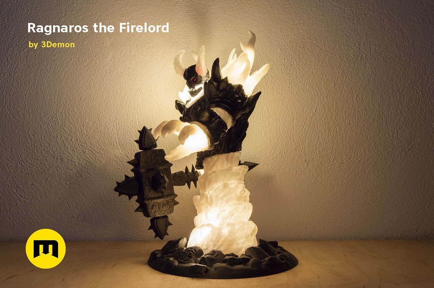 Firelord Lamp Figure Ragnaros 3D print model_17