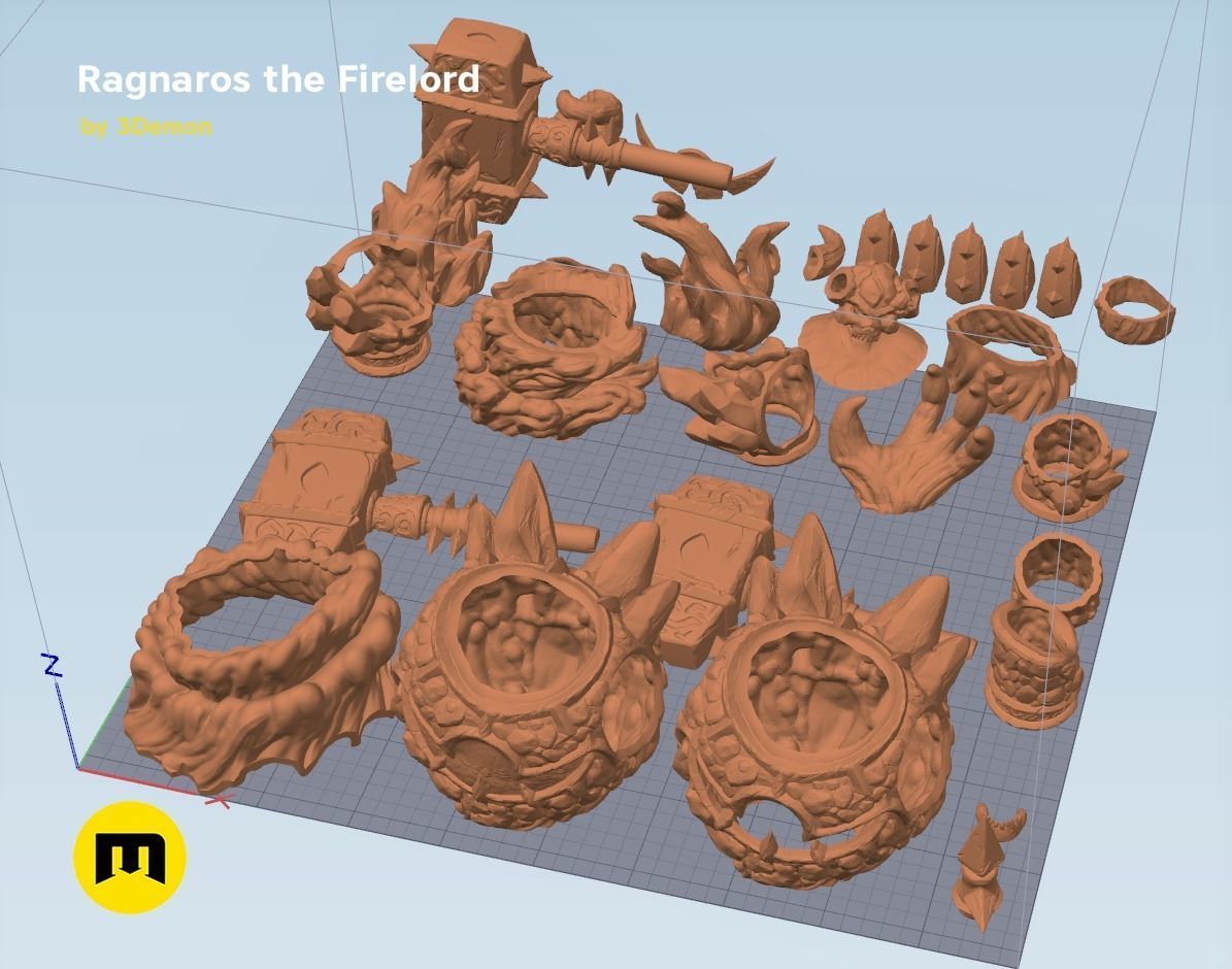 Firelord Lamp Figure Ragnaros 3D print model_20