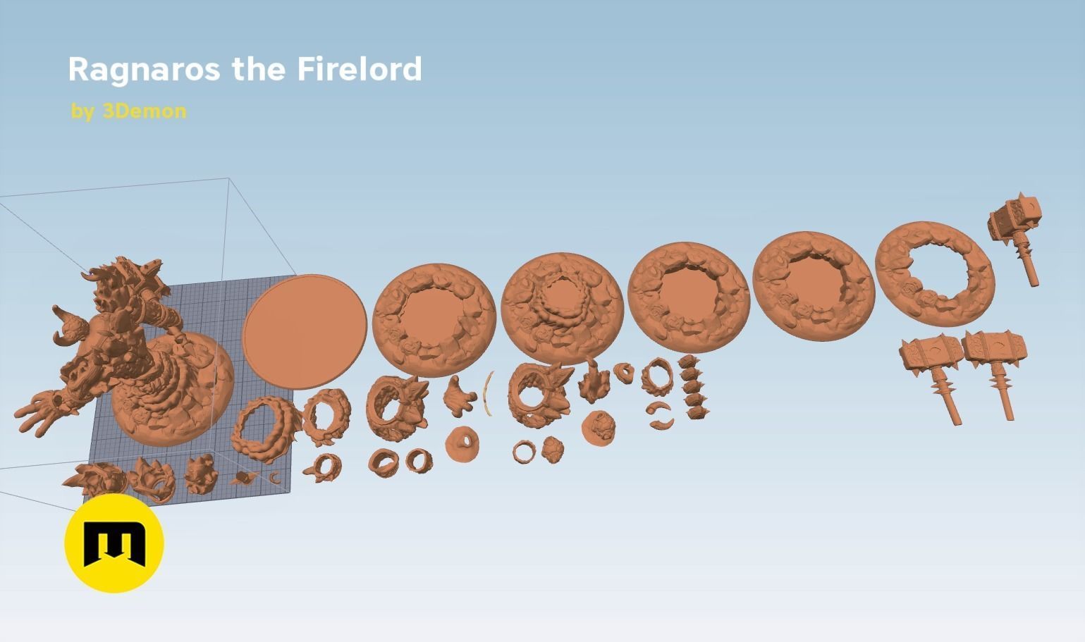 Firelord Lamp Figure Ragnaros 3D print model_19