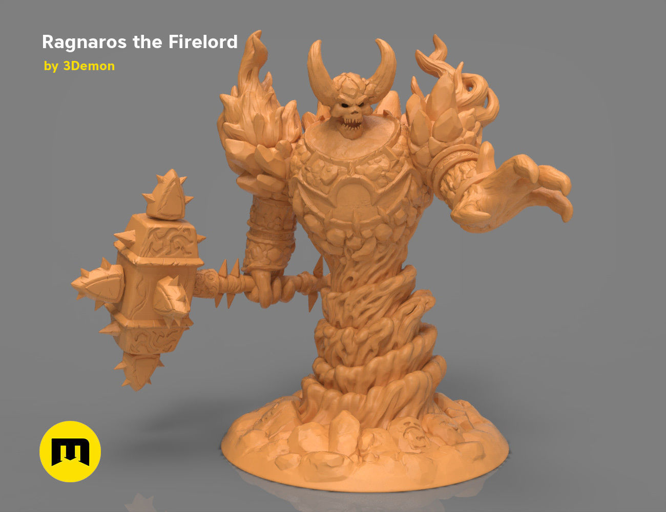 Firelord Lamp Figure Ragnaros 3D print model_31