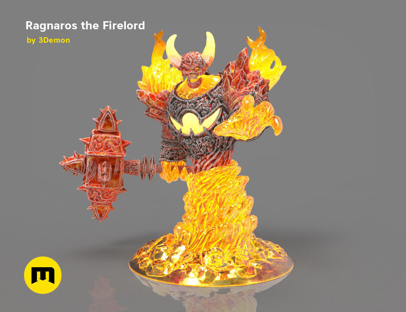Firelord Lamp Figure Ragnaros 3D print model_29