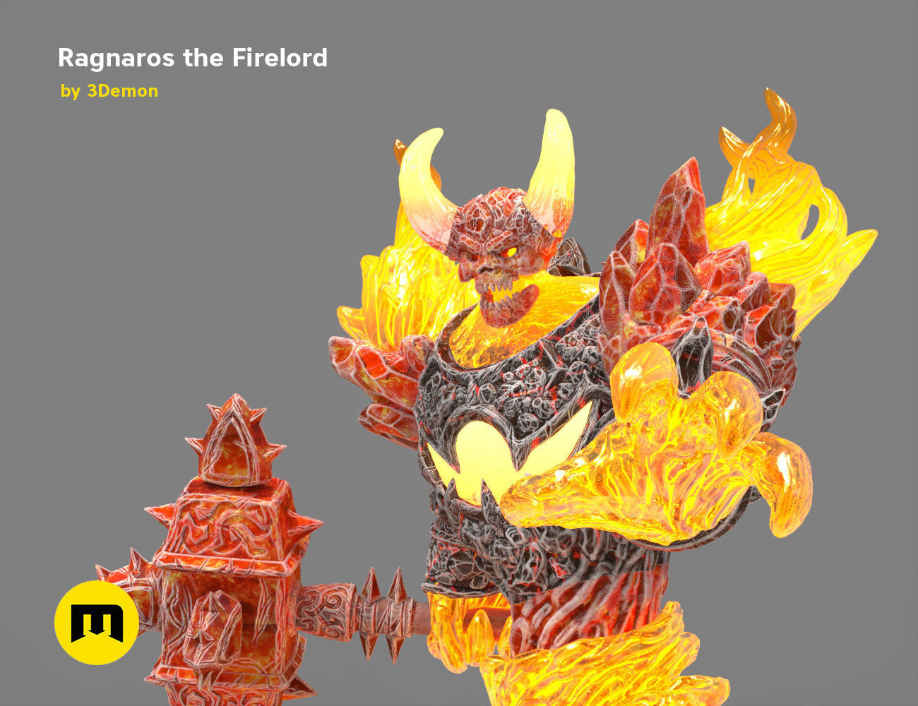 Firelord Lamp Figure Ragnaros 3D print model_28