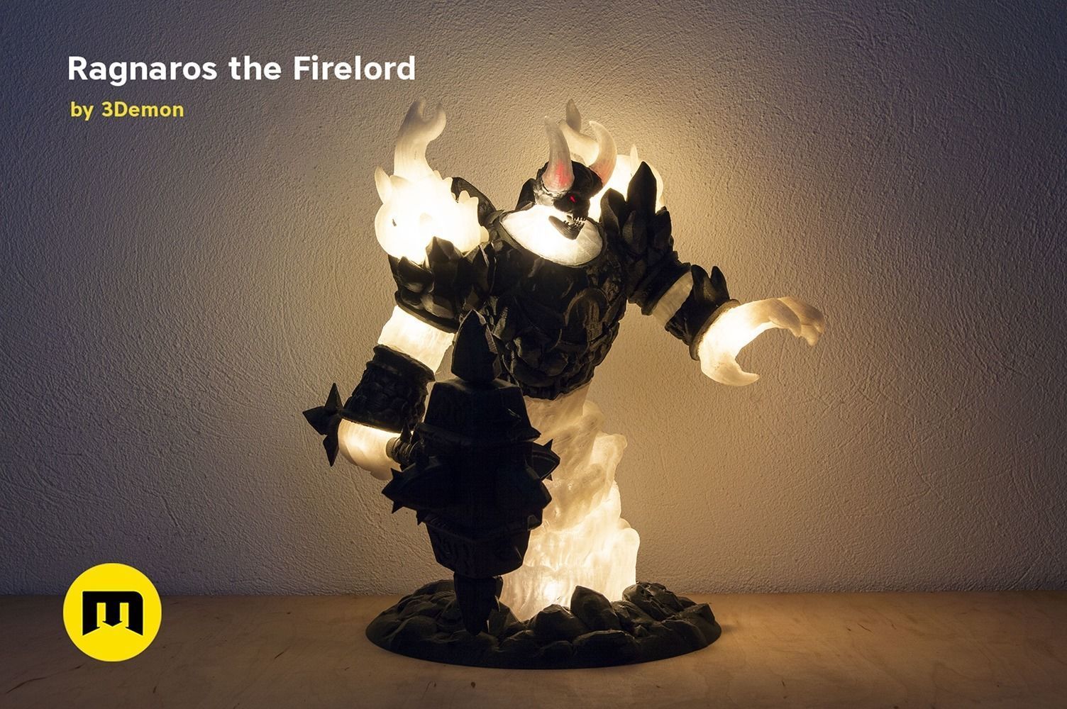 Firelord Lamp Figure Ragnaros 3D print model_9