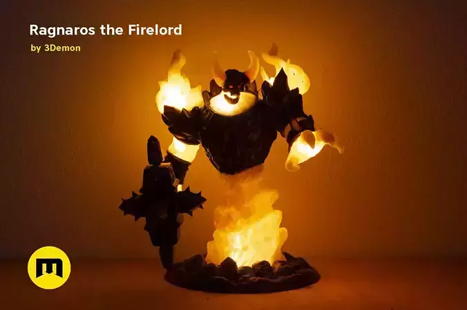 Firelord Lamp Figure Ragnaros 3D print model