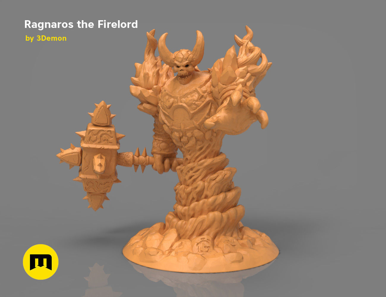 Firelord Lamp Figure Ragnaros 3D print model_36
