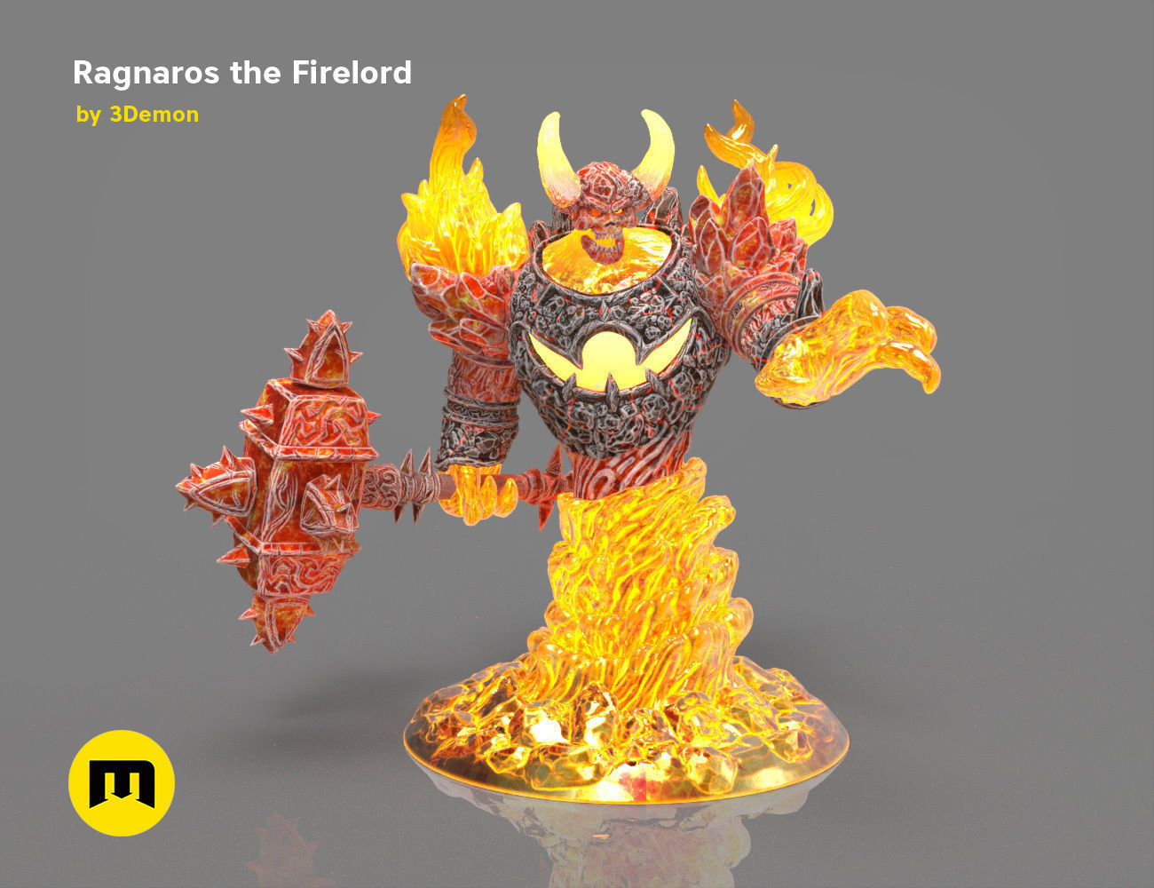 Firelord Lamp Figure Ragnaros 3D print model_27