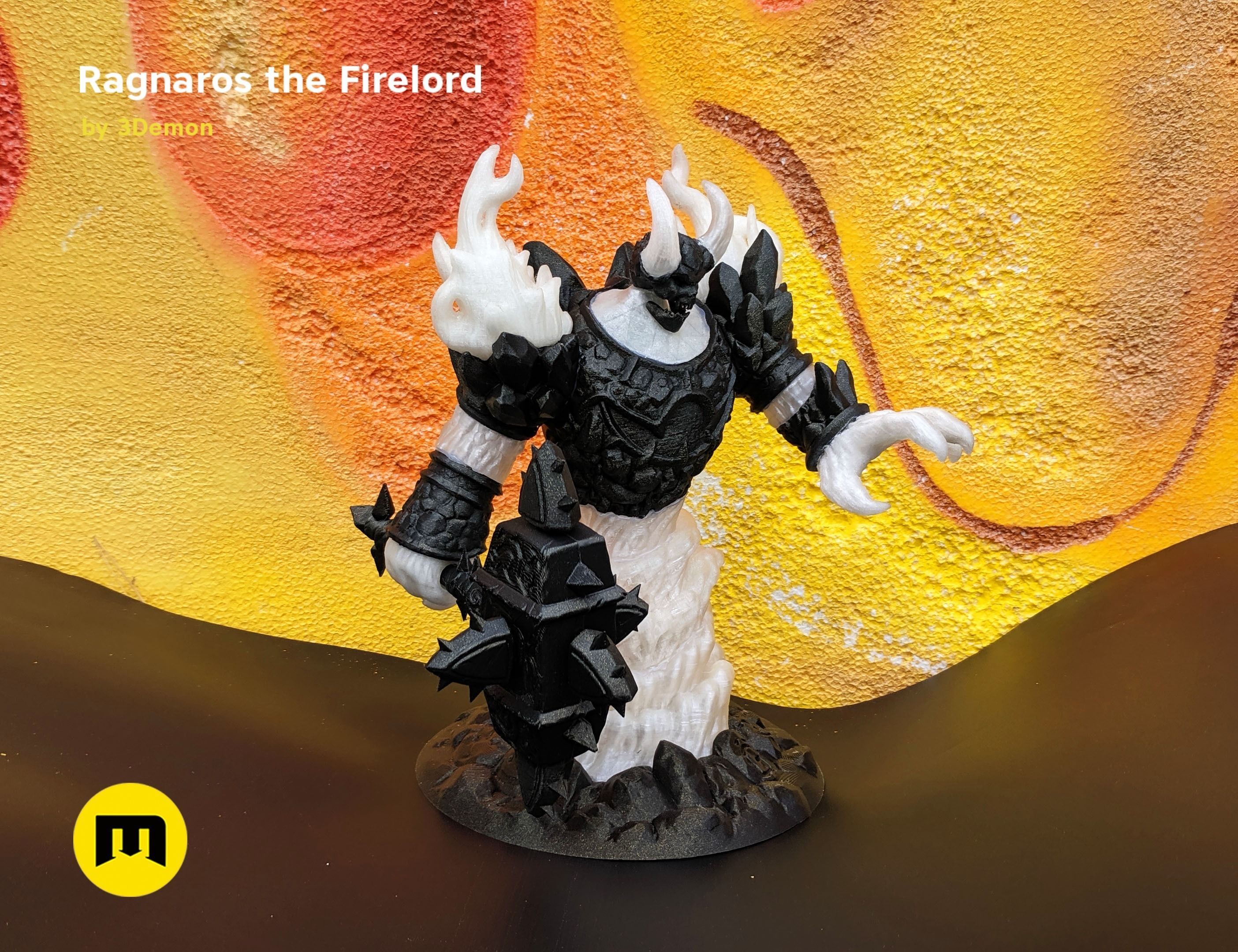 Firelord Lamp Figure Ragnaros 3D print model_3