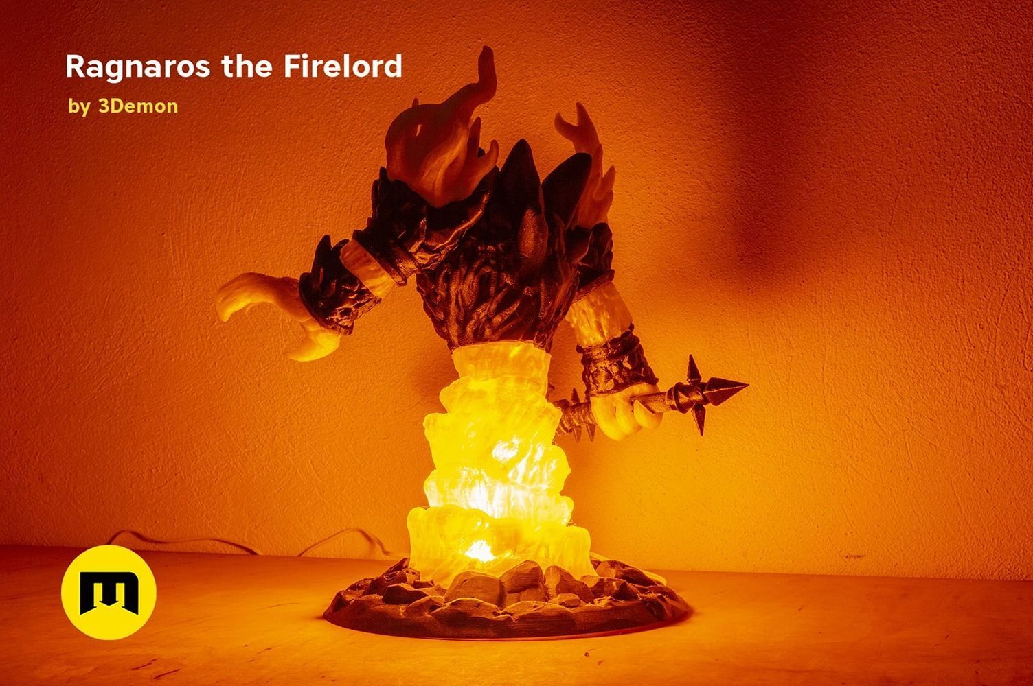 Firelord Lamp Figure Ragnaros 3D print model_24