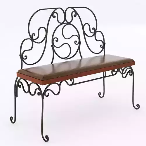 wrought iron bench