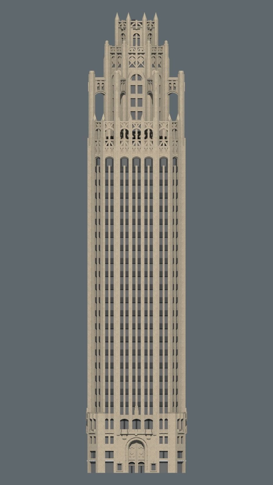 Tribune Tower 3D print model_3