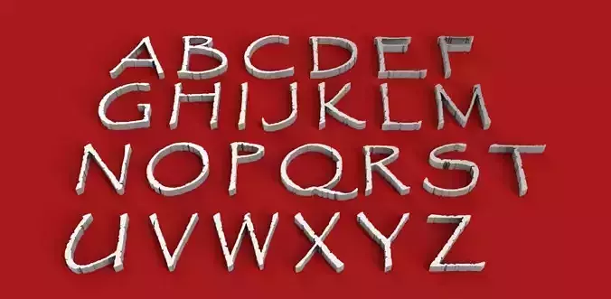 PAPYRUS FONT UPPERCASE AND LOWERCASE 3D LETTERS STL FILE 3D print model