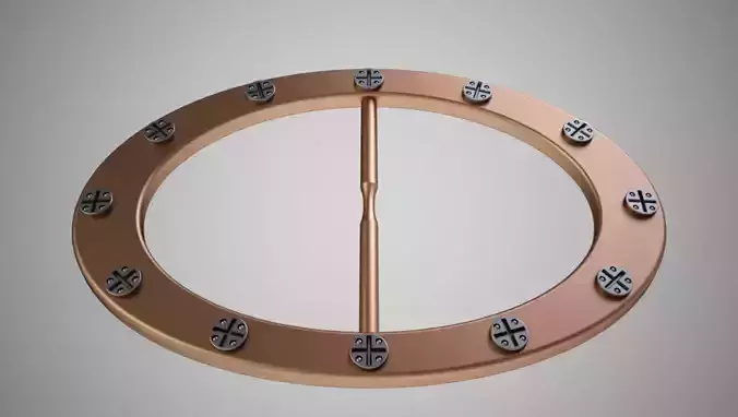 Screw Pattern Buckle Low-poly 3D model