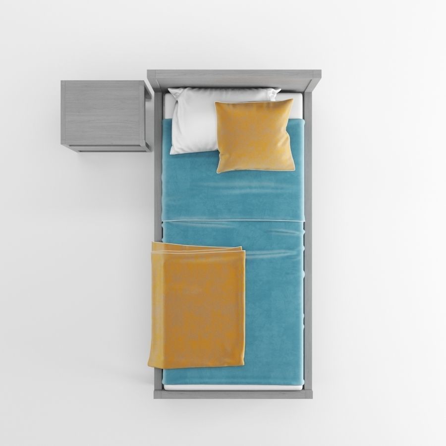 Single Bed Free 3D model_3