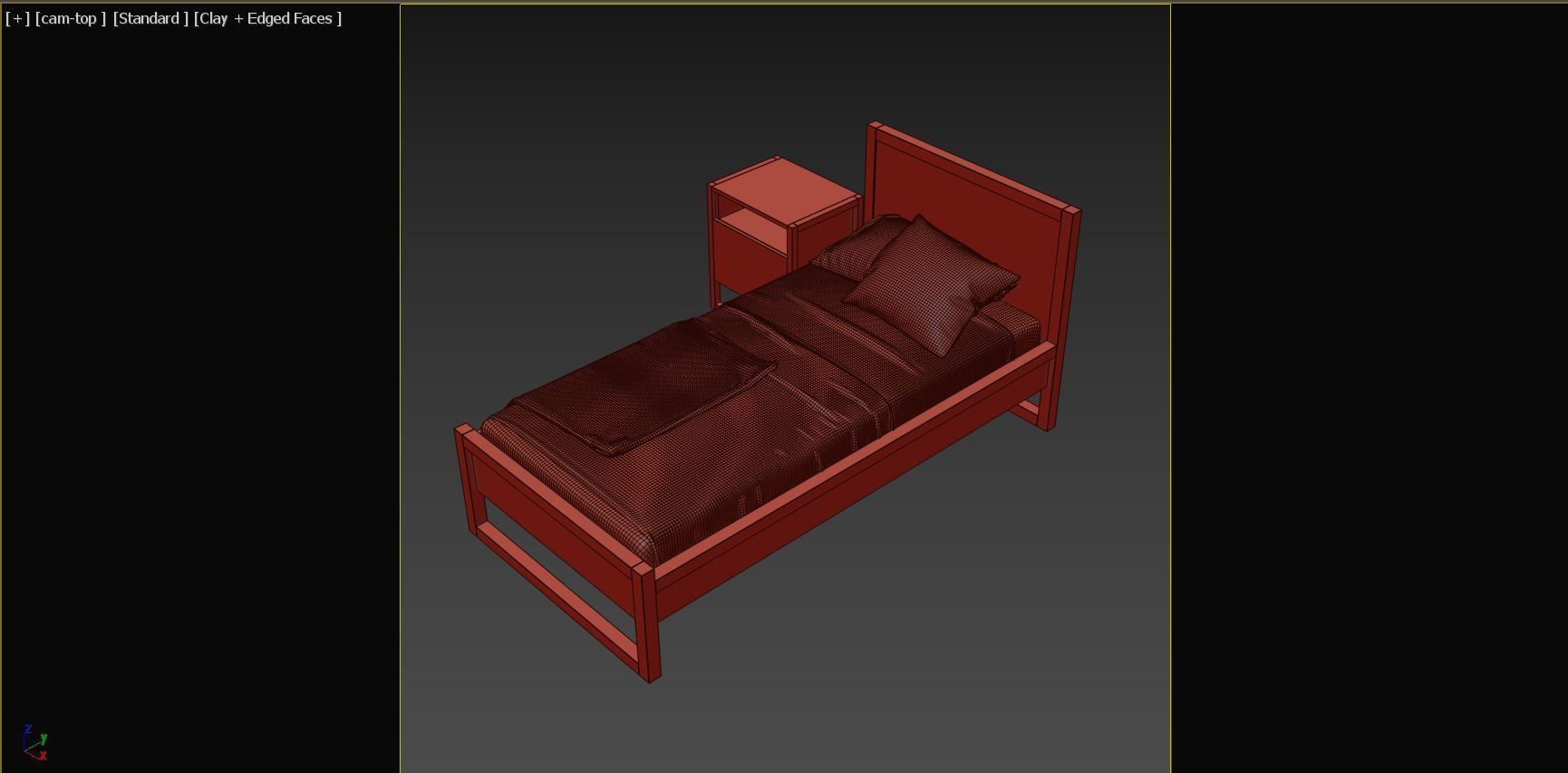 Single Bed Free 3D model_4