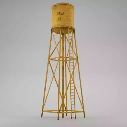 Water tower 01 Low-poly 3D model